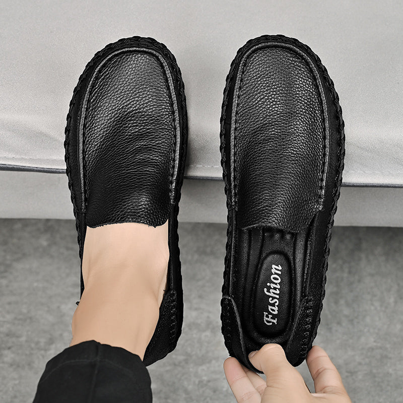 Comfymore™ Mens Genuine Leather Casual Business Slip On Shoes Fashion Slippers