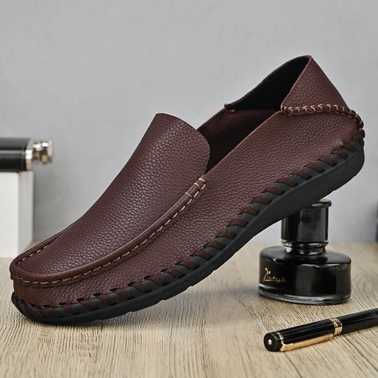 Comfymore™ Mens Genuine Leather Casual Business Slip On Shoes Fashion Slippers