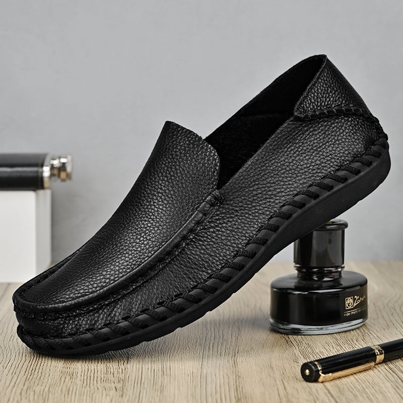 Comfymore™ Mens Genuine Leather Casual Business Slip On Shoes Fashion Slippers