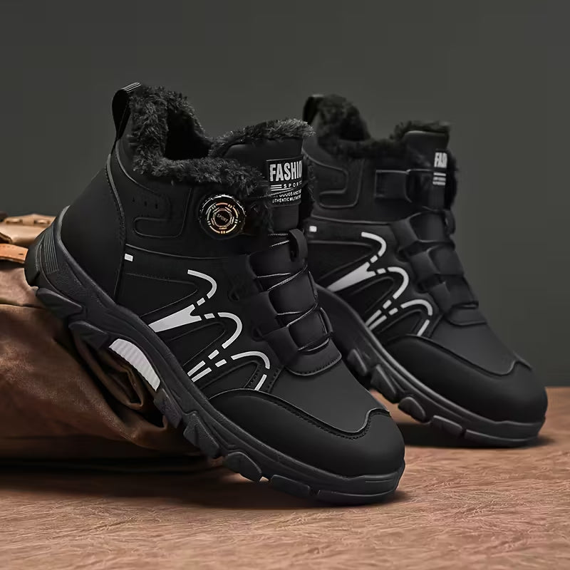 Men's Stylish Warm Lining Slip-Resistant Winter Sneakers Outdoor Walking Footwear
