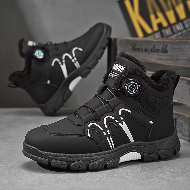 Men's Stylish Warm Lining Slip-Resistant Winter Sneakers Outdoor Walking Footwear