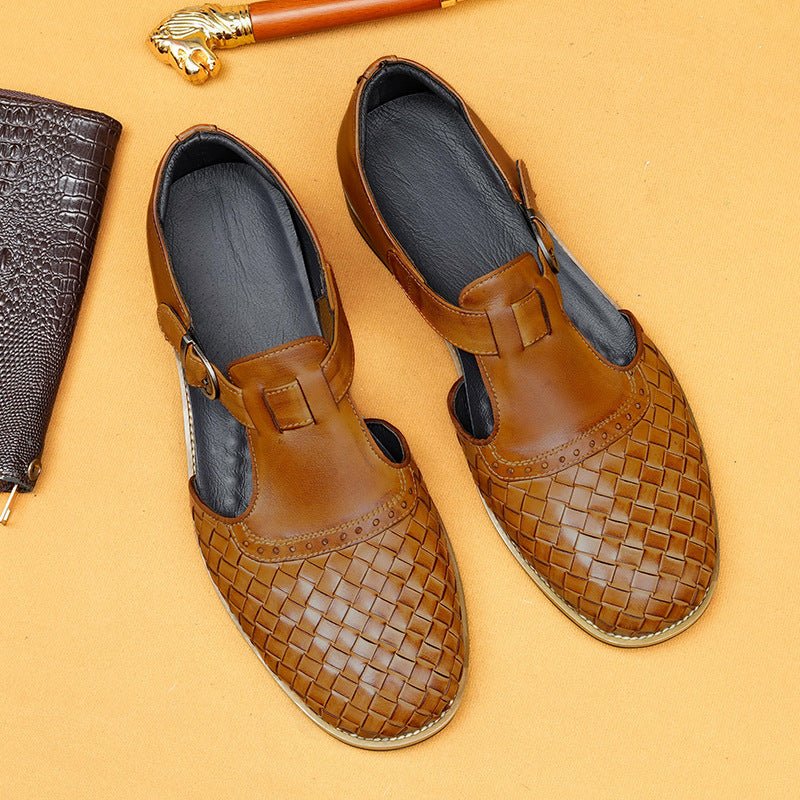 Men's Summer Leather Handmade Woven Sandals