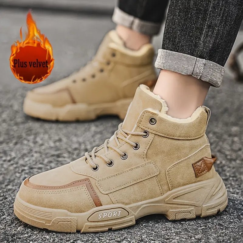 Men's Thermal Insulated Cushioned Insole & Non-Slip Winter Snow Boots for Outdoor Hiking, Casual & Daily Wear