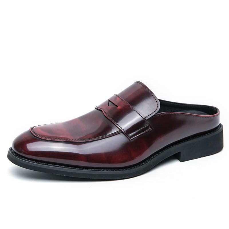Men's thick-soled slip-on casual leather shoes