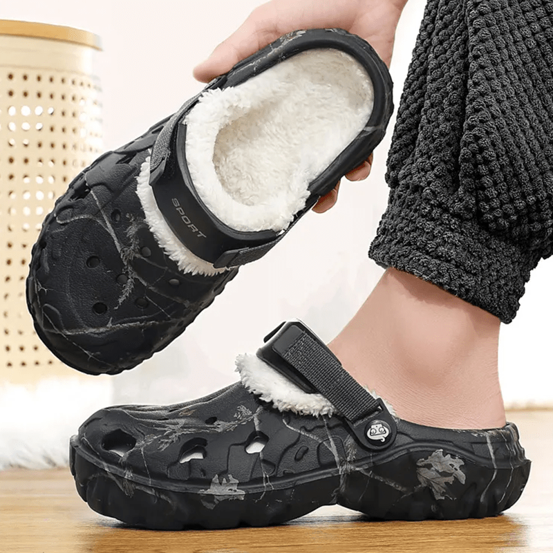 Men's Warm Indoor/Outdoor Slippers with Soft Fleece Lining