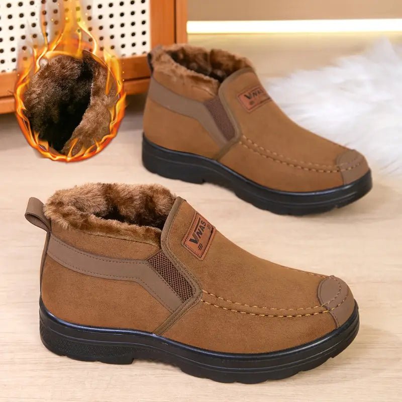 Men's Warm & Slip-Resistant Arch Support Slip-On Winter Shoes Boots for Casual & Outdoor Activities
