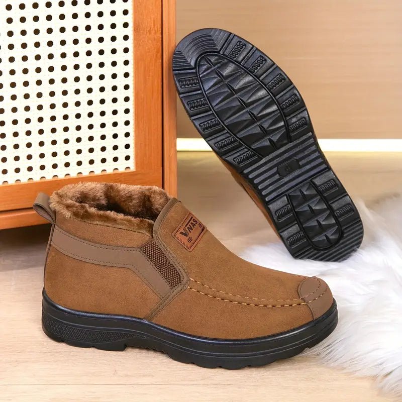 Men's Warm & Slip-Resistant Arch Support Slip-On Winter Shoes Boots for Casual & Outdoor Activities