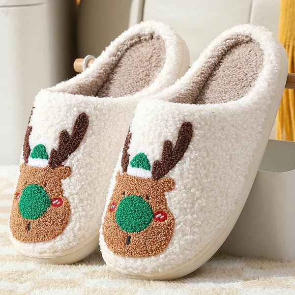 New comfortable home Santa style winter cotton slippers - oscloudgo