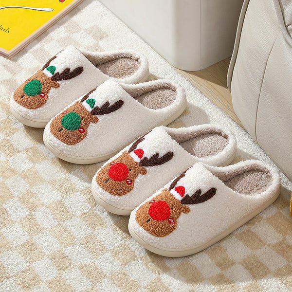 New comfortable home Santa style winter cotton slippers - oscloudgo
