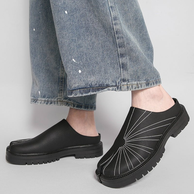 New men's plus size retro split-toe slippers
