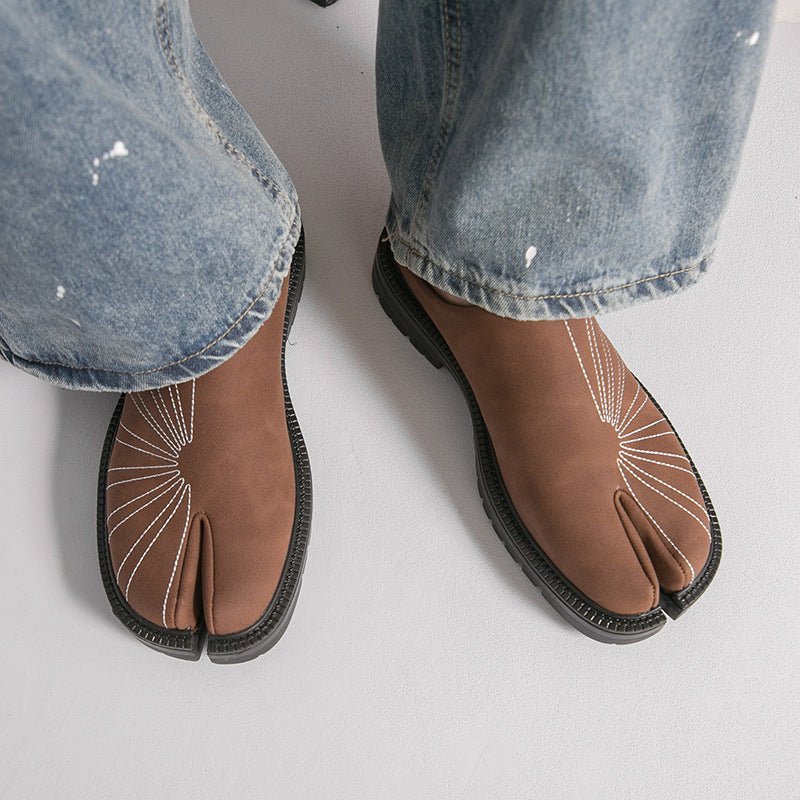 New men's plus size retro split-toe slippers