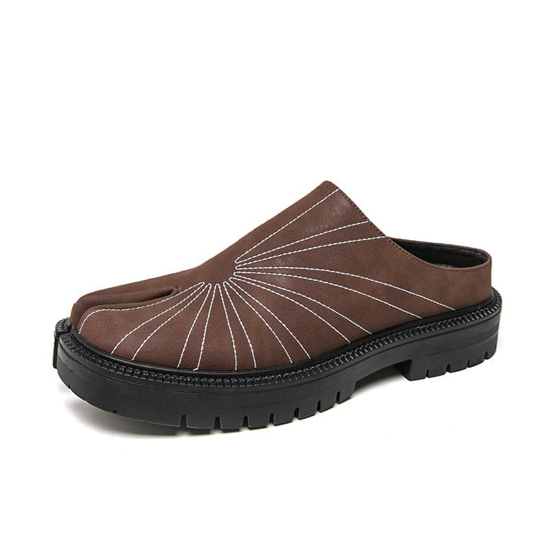 New men's plus size retro split-toe slippers