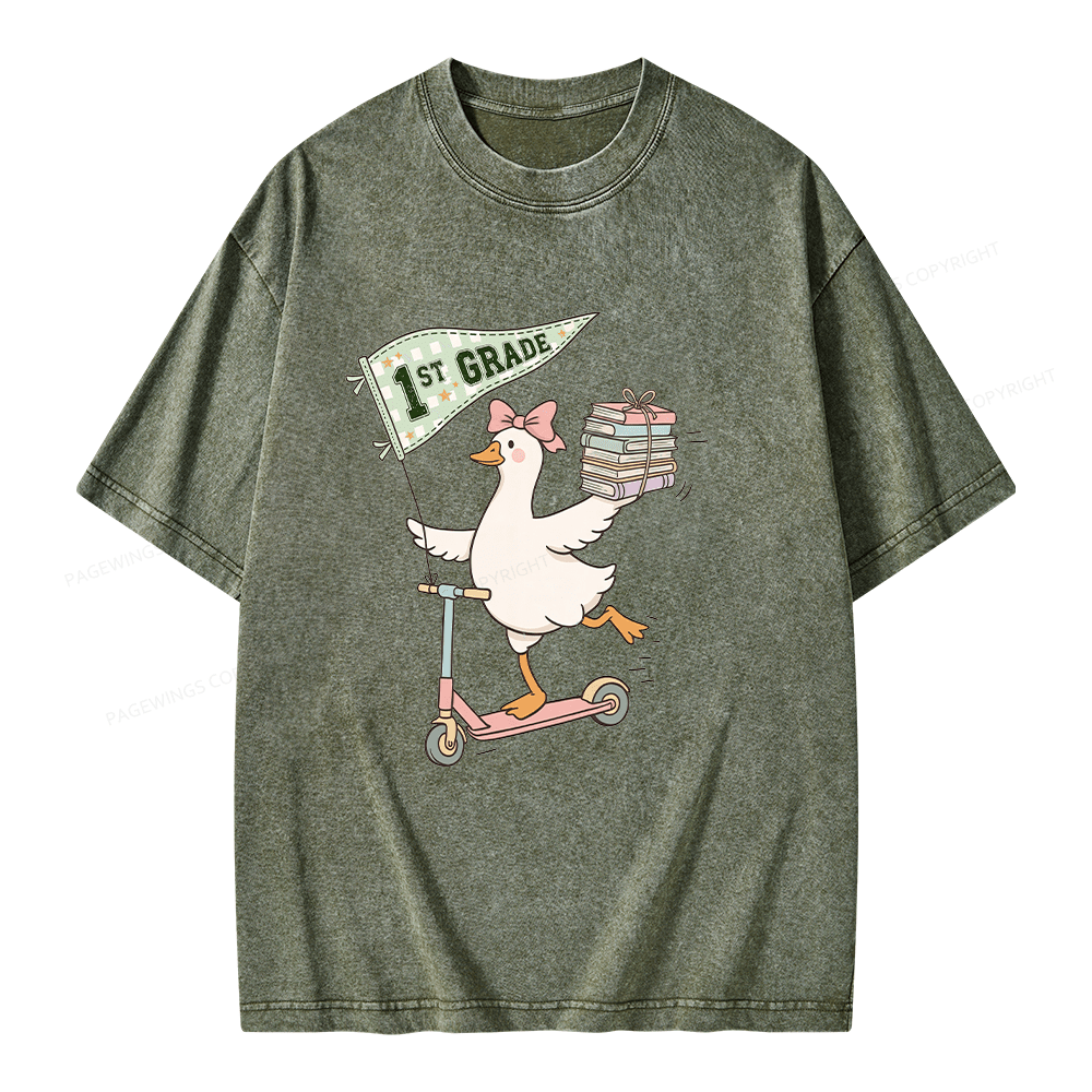 Pagewing Personalized Back to School Unisex Washed T-shirt