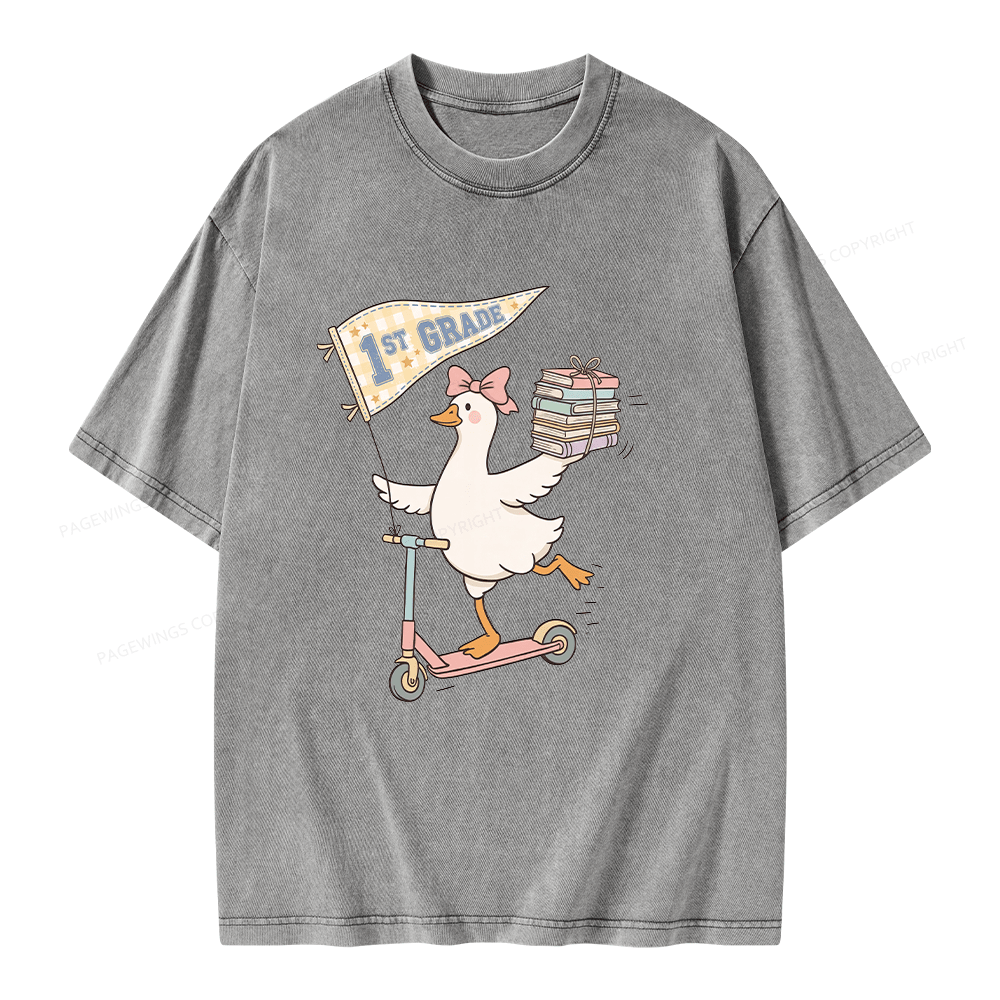 Pagewing Personalized Back to School Unisex Washed T-shirt