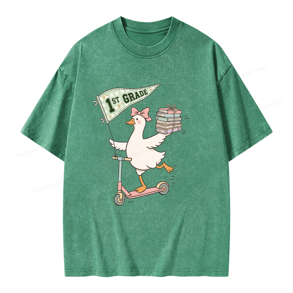 Pagewing Personalized Back to School Unisex Washed T-shirt