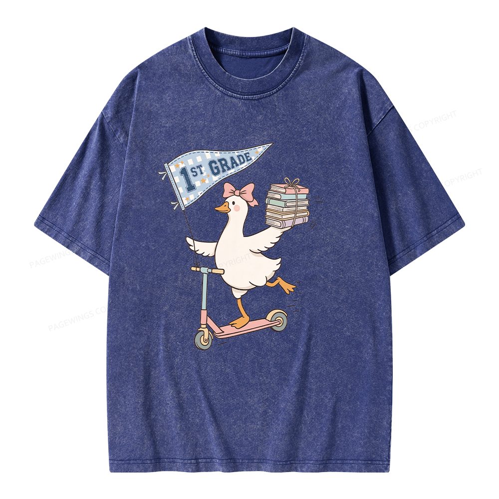 Pagewing Personalized Back to School Unisex Washed T-shirt