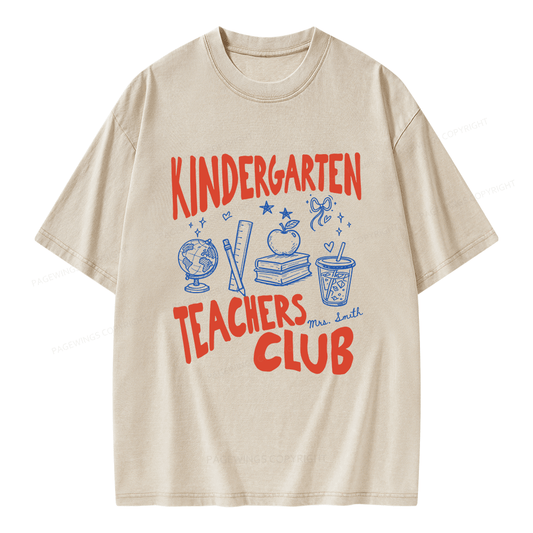 Pagewing Personalized Kindergarten Unisex Washed T-shirt