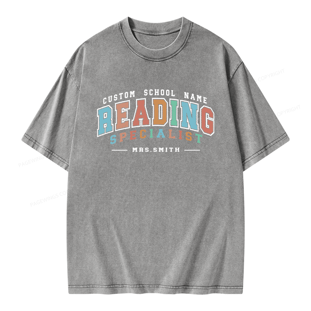 Pagewing Personalized Reading Unisex Washed T-shirt