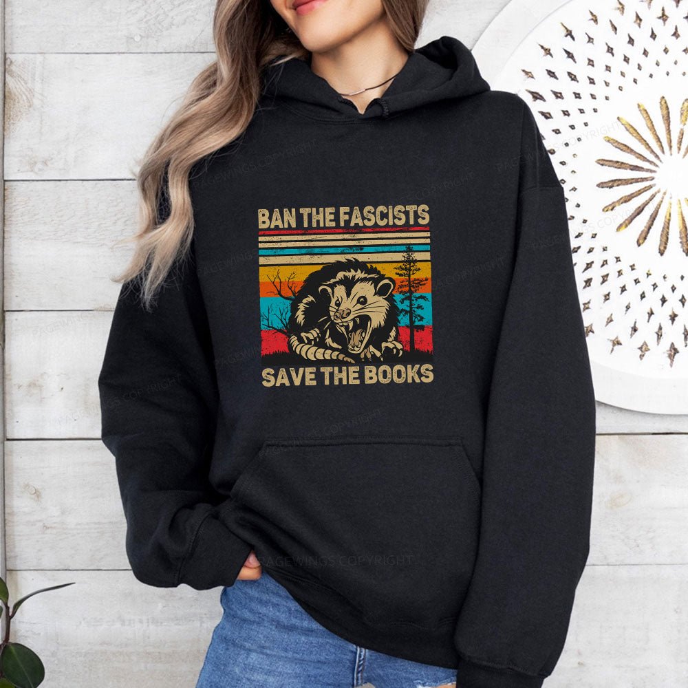 Pagewings Ban The Fascists Save The Books Unisex Classic Hoodie
