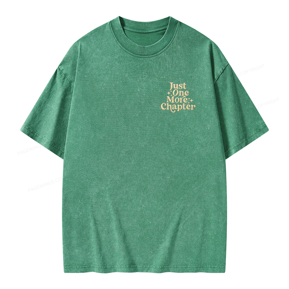 Pagewings Embroidered Just One More Chapter Unisex Washed T-shirt