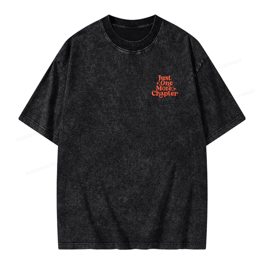 Pagewings Embroidered Just One More Chapter Unisex Washed T-shirt