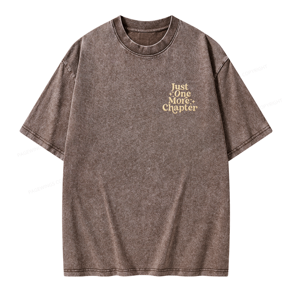Pagewings Embroidered Just One More Chapter Unisex Washed T-shirt