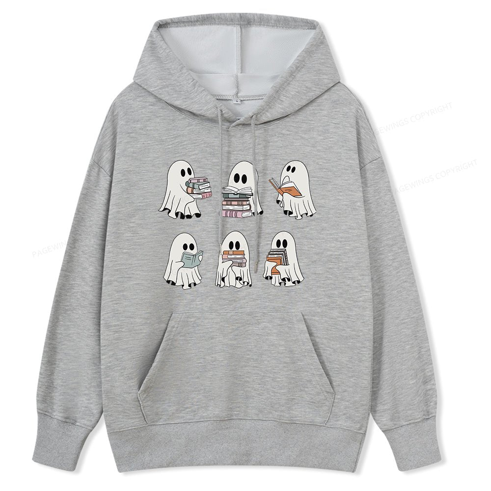 Pagewings Ghost Reading Halloween Unisex Classic Hoodie