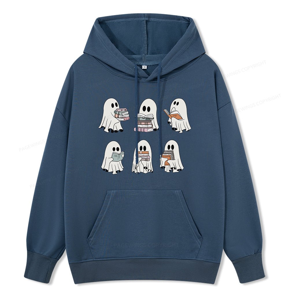 Pagewings Ghost Reading Halloween Unisex Classic Hoodie