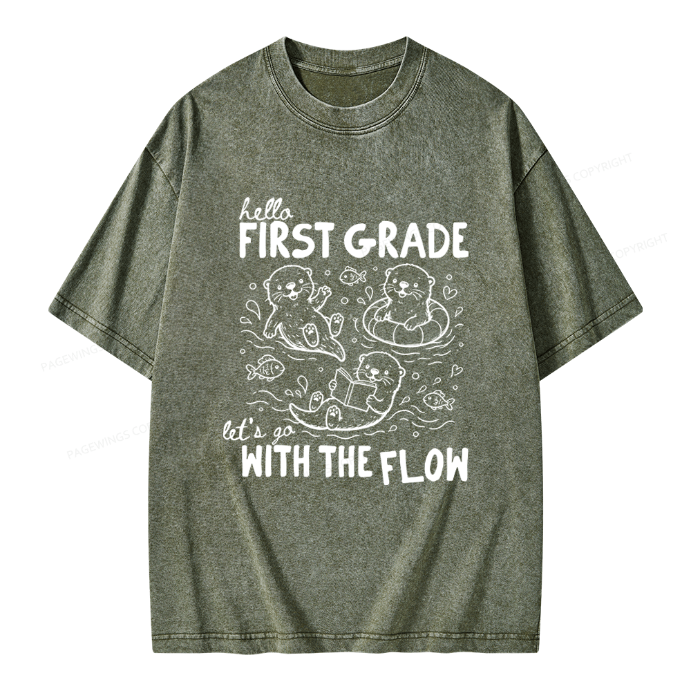 Pagewings Personalized Back to School Unisex Washed T-shirt