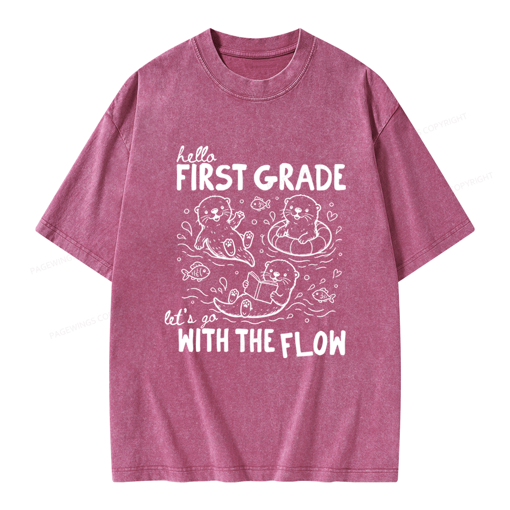 Pagewings Personalized Back to School Unisex Washed T-shirt