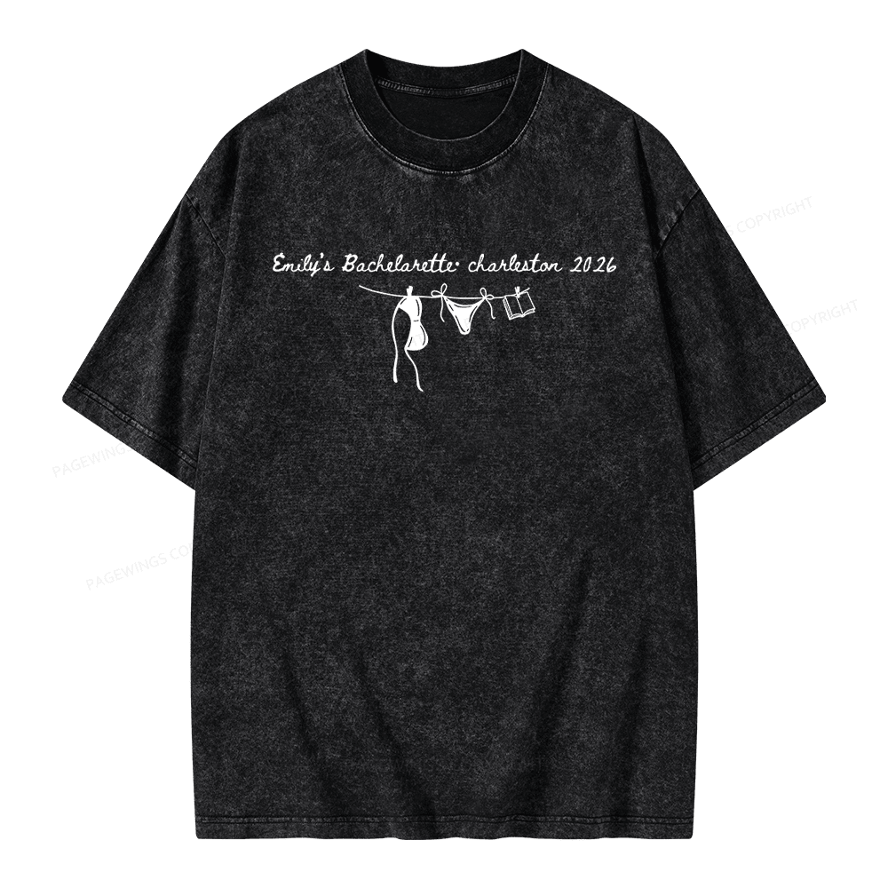 Pagewings Personalized Beach Party Unisex Washed T-shirt