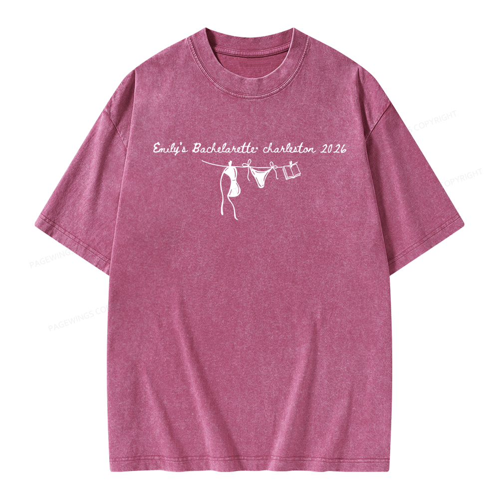 Pagewings Personalized Beach Party Unisex Washed T-shirt