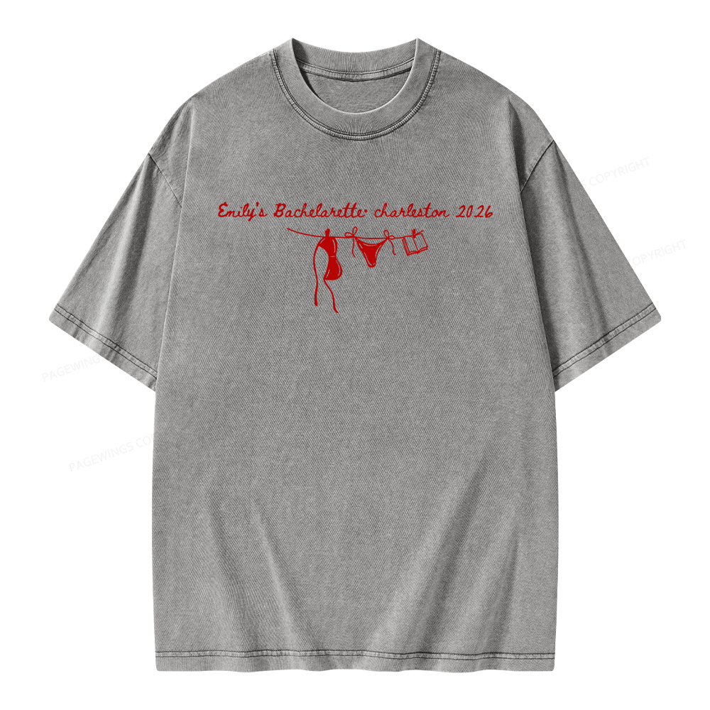 Pagewings Personalized Beach Party Unisex Washed T-shirt