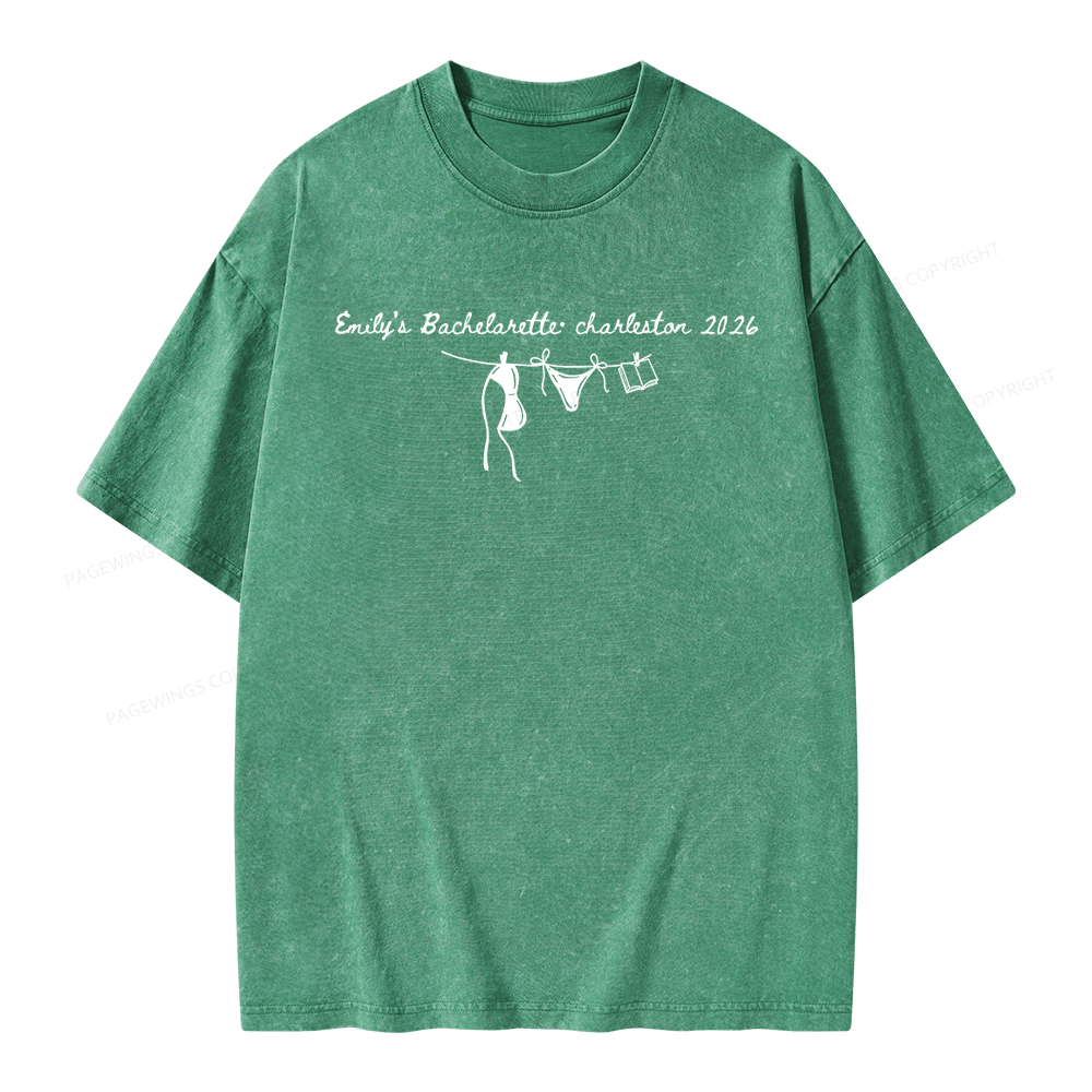 Pagewings Personalized Beach Party Unisex Washed T-shirt