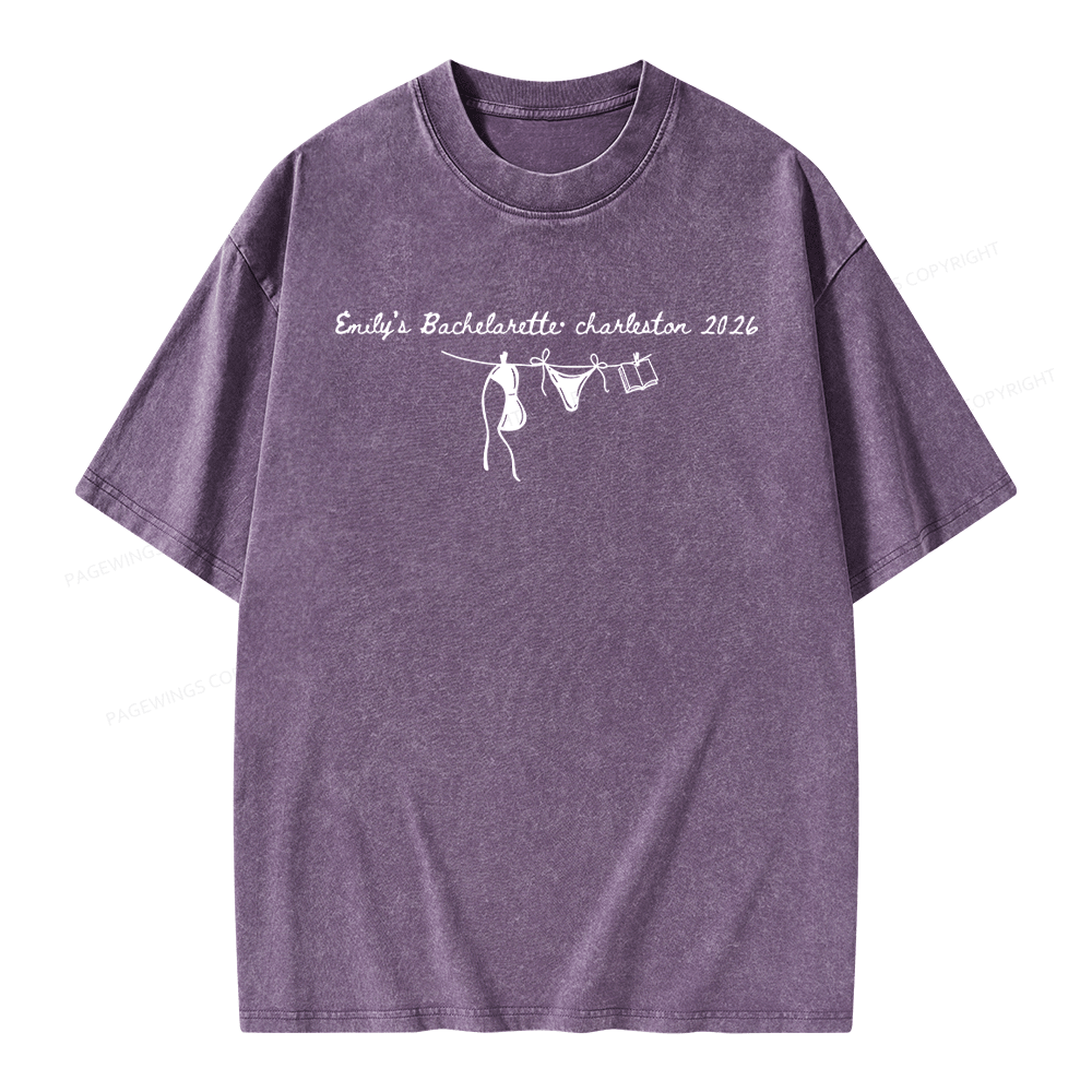 Pagewings Personalized Beach Party Unisex Washed T-shirt