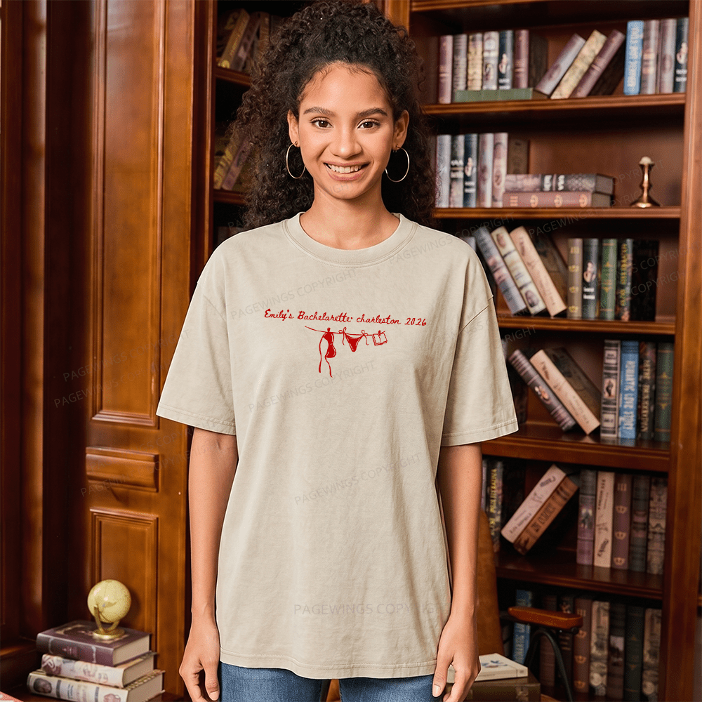 Pagewings Personalized Beach Party Unisex Washed T-shirt