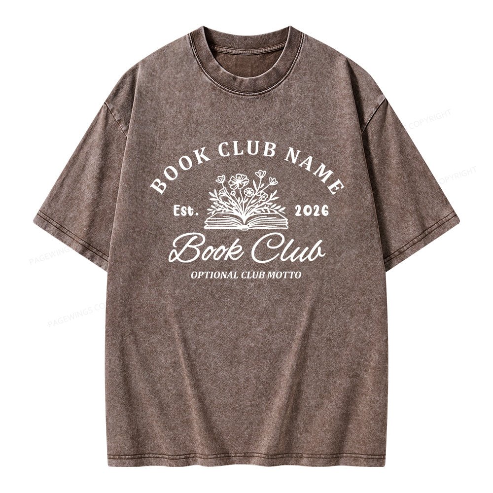 Pagewings Personalized Book Club Unisex Washed T-shirt