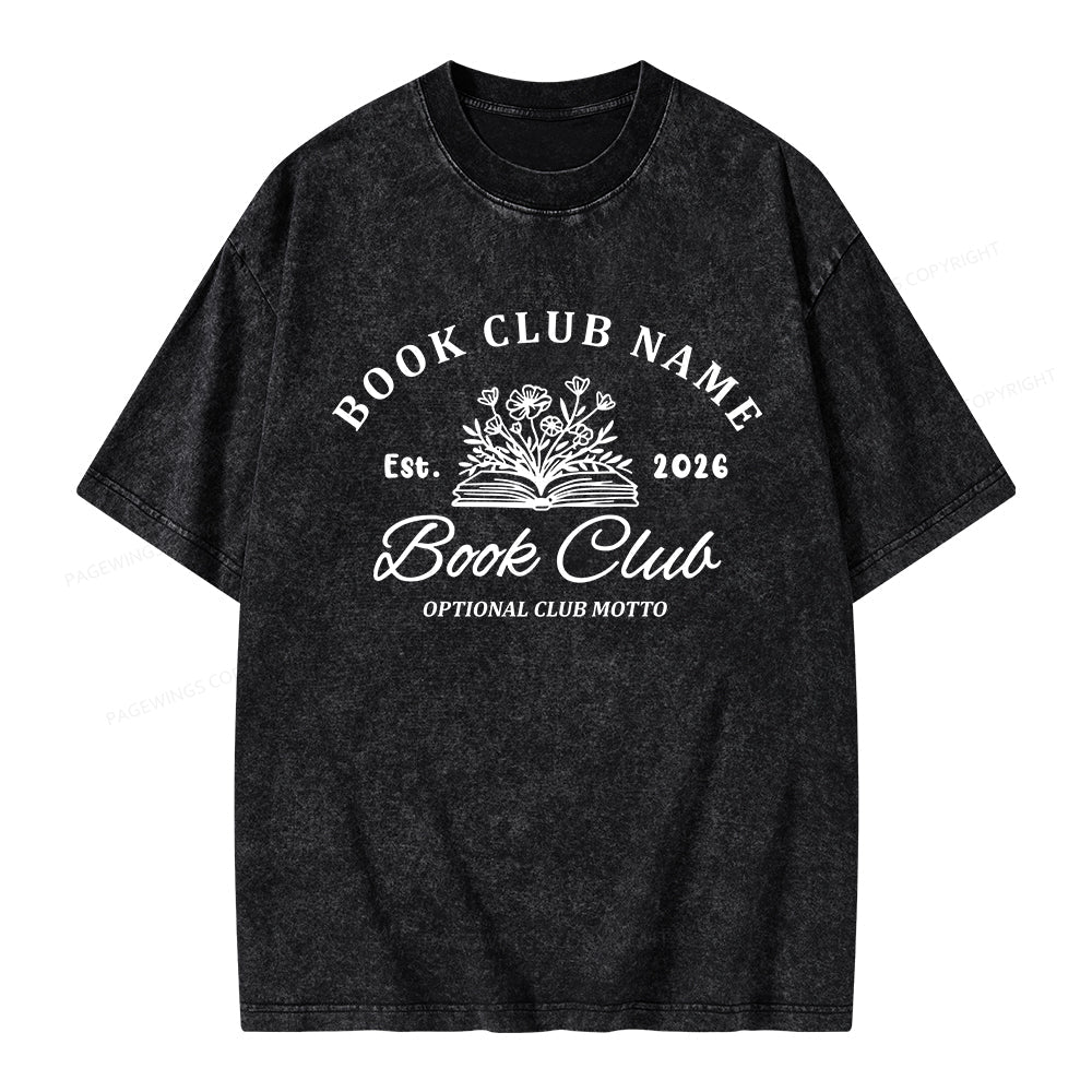 Pagewings Personalized Book Club Unisex Washed T-shirt