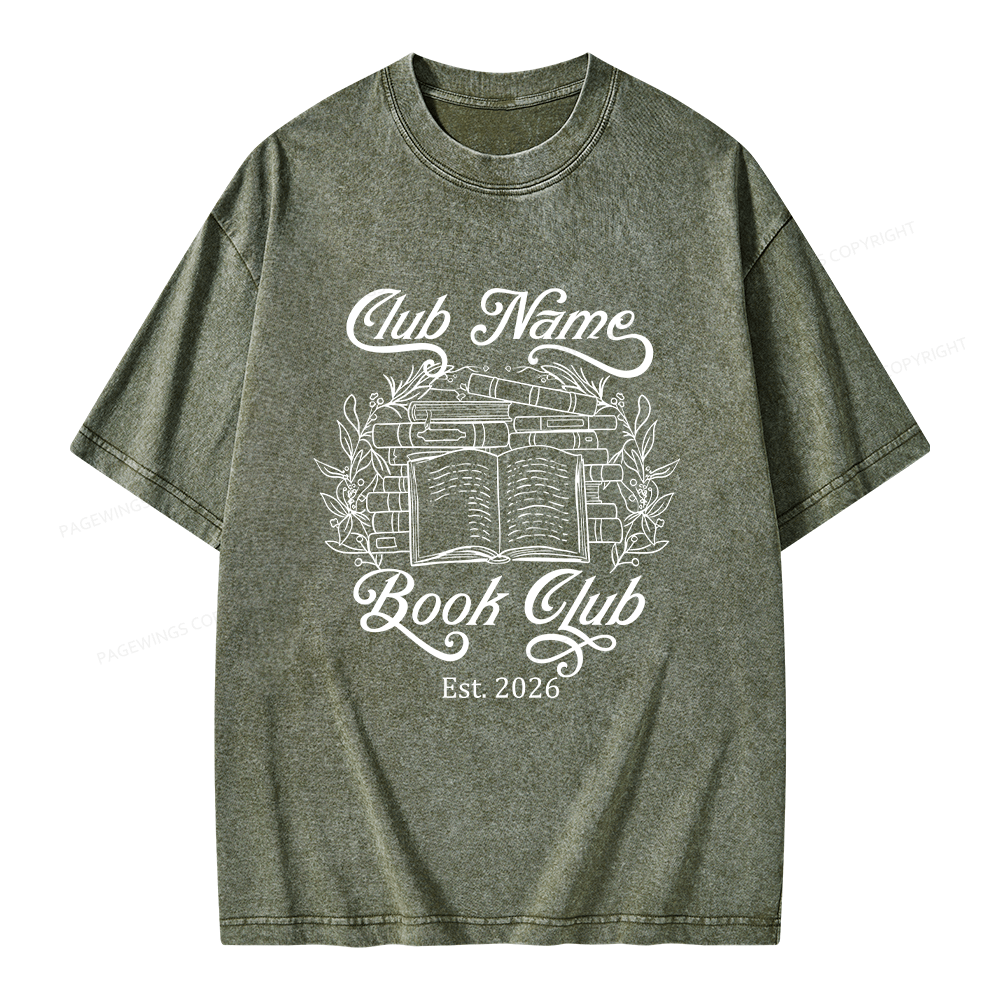 Pagewings Personalized Book Club Unisex Washed T-shirt