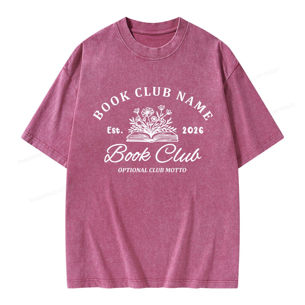 Pagewings Personalized Book Club Unisex Washed T-shirt