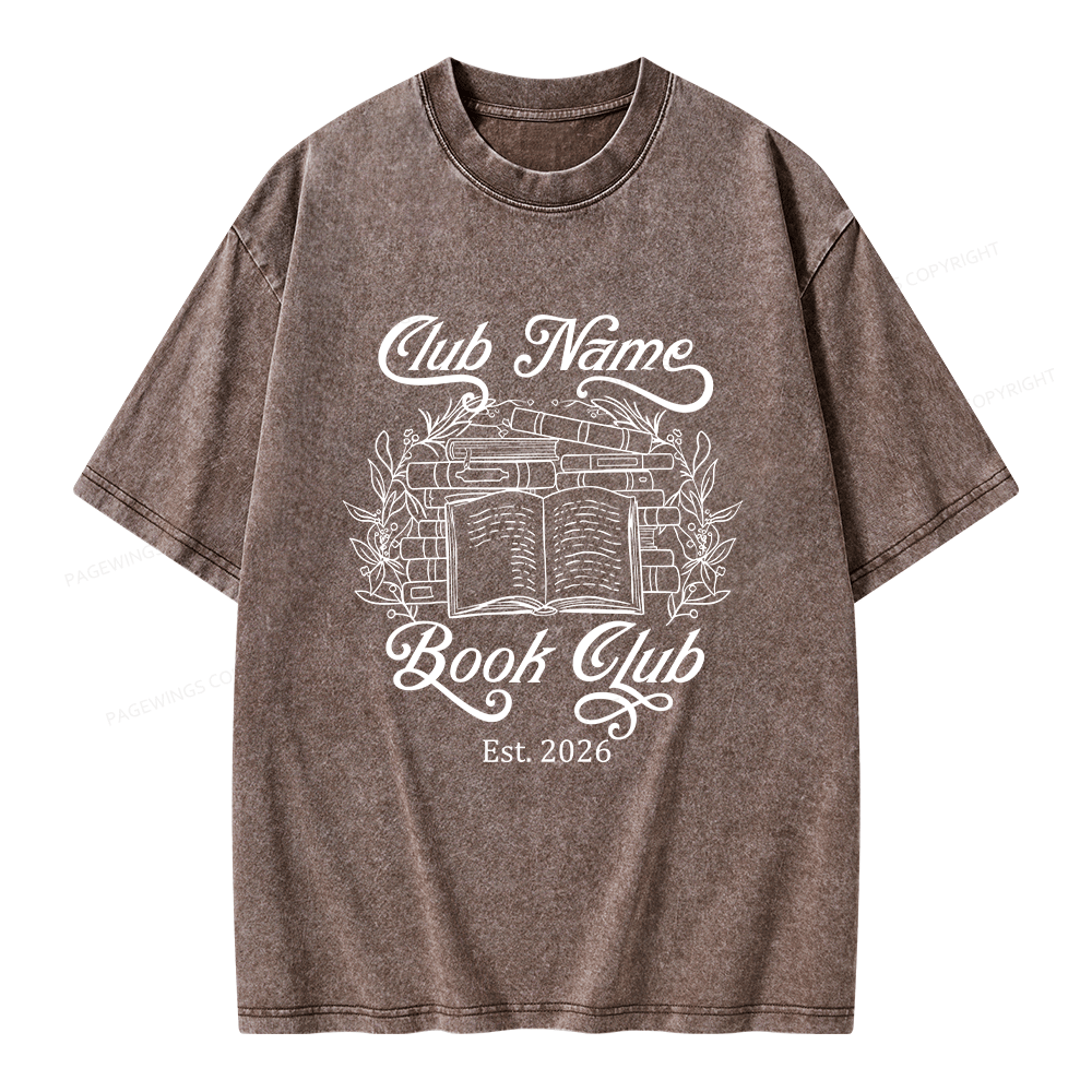 Pagewings Personalized Book Club Unisex Washed T-shirt