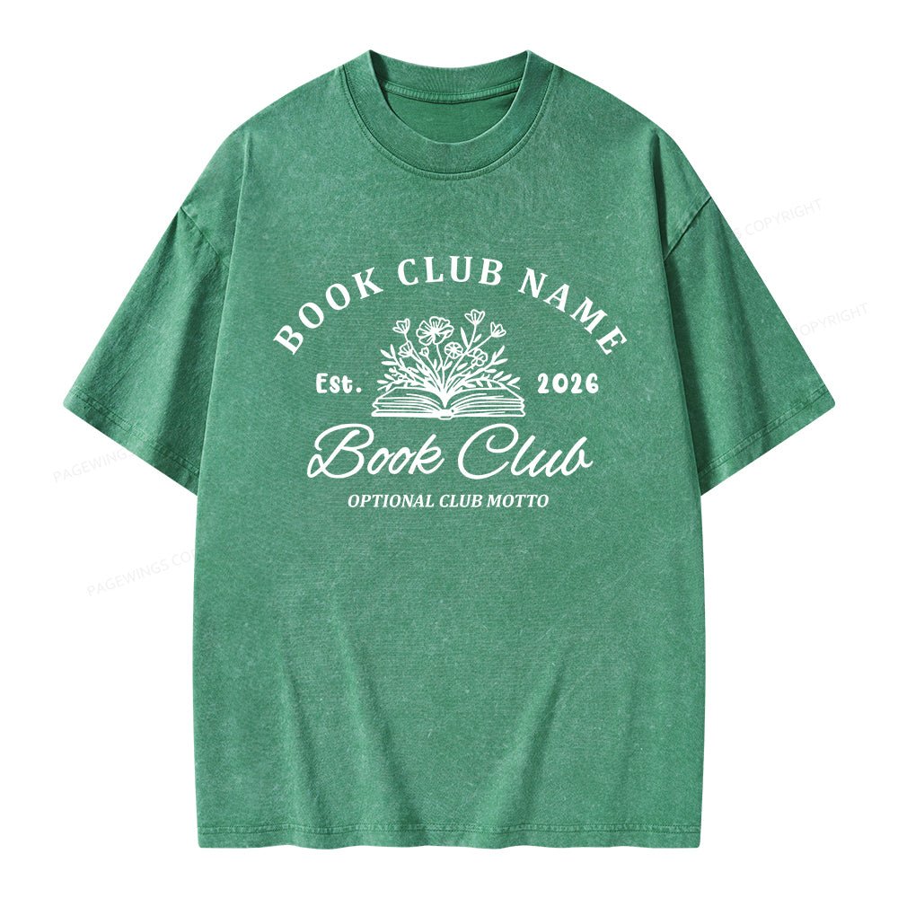 Pagewings Personalized Book Club Unisex Washed T-shirt