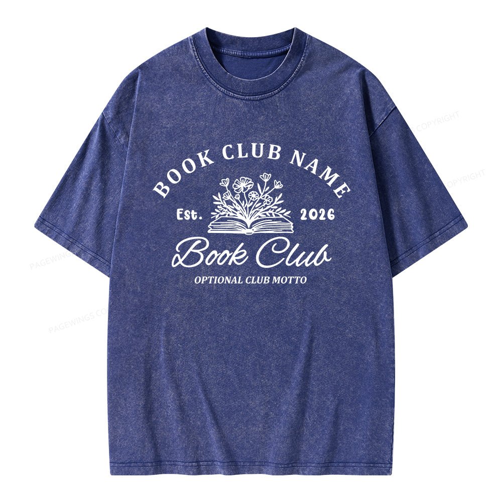 Pagewings Personalized Book Club Unisex Washed T-shirt