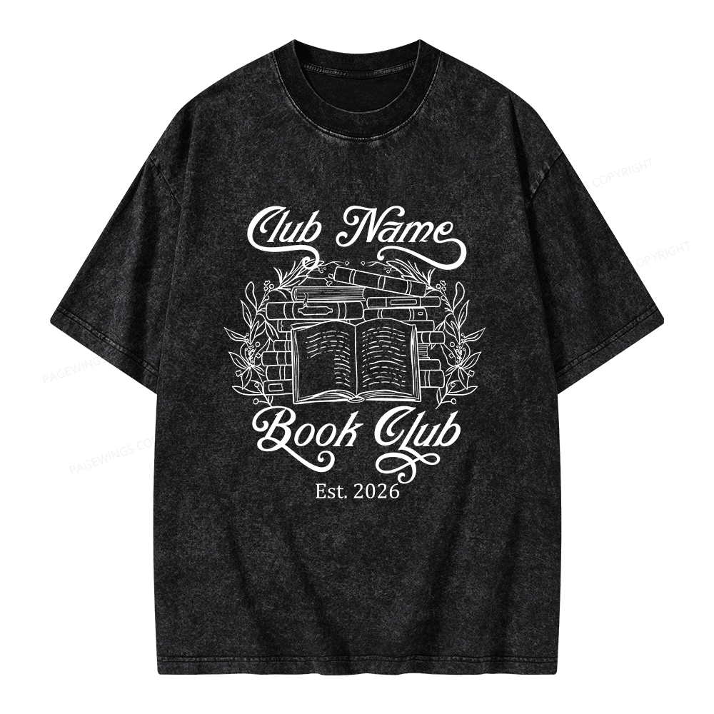 Pagewings Personalized Book Club Unisex Washed T-shirt