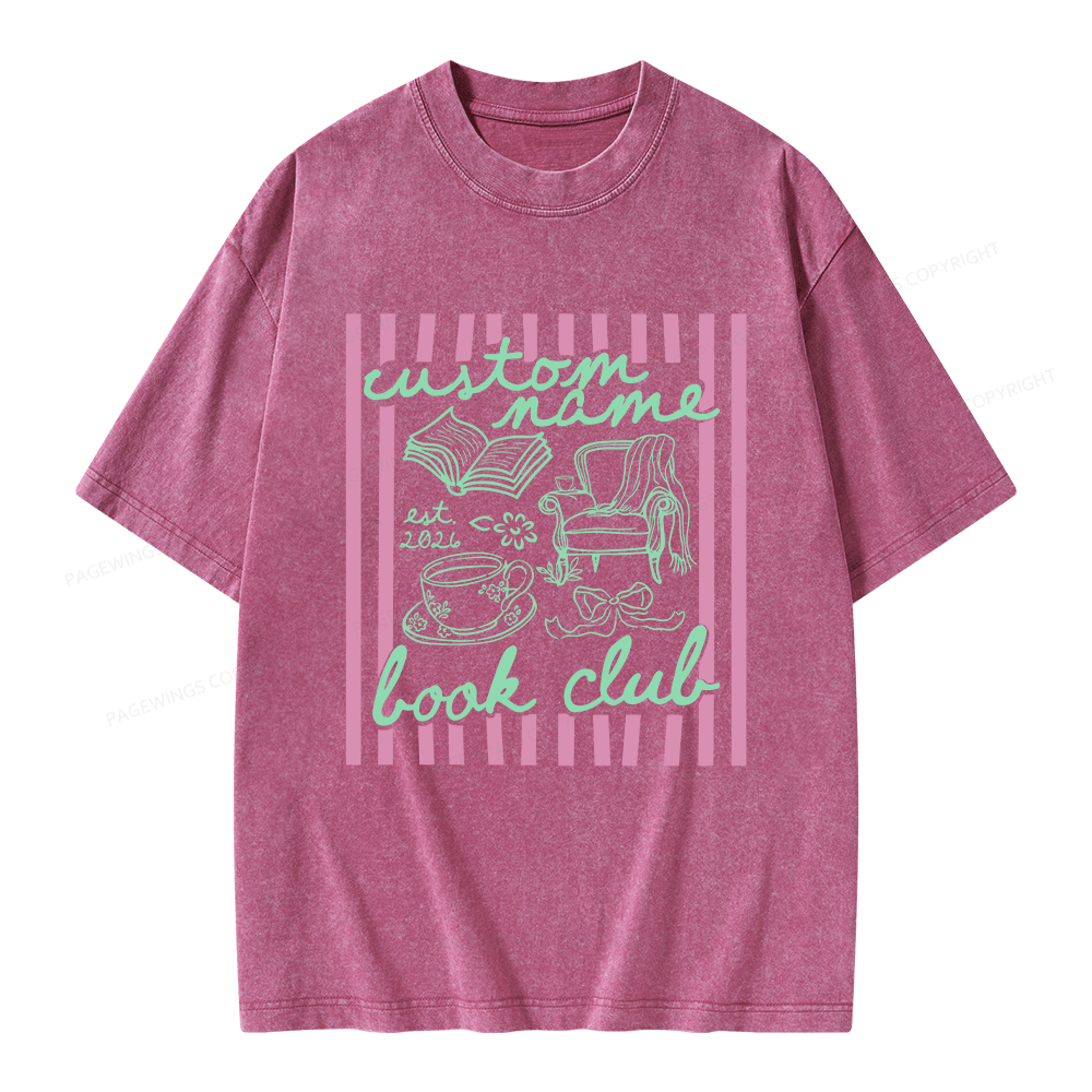 Pagewings Personalized Book Club Unisex Washed T-shirt