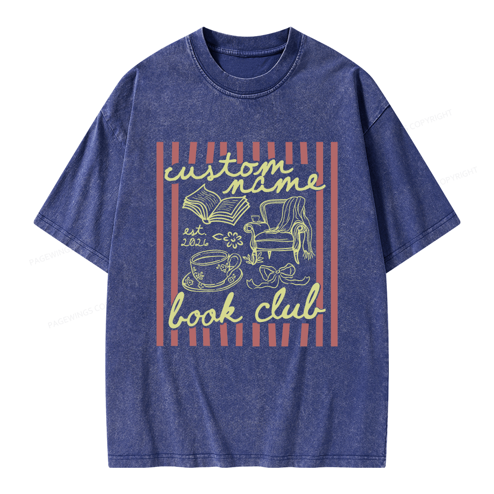 Pagewings Personalized Book Club Unisex Washed T-shirt