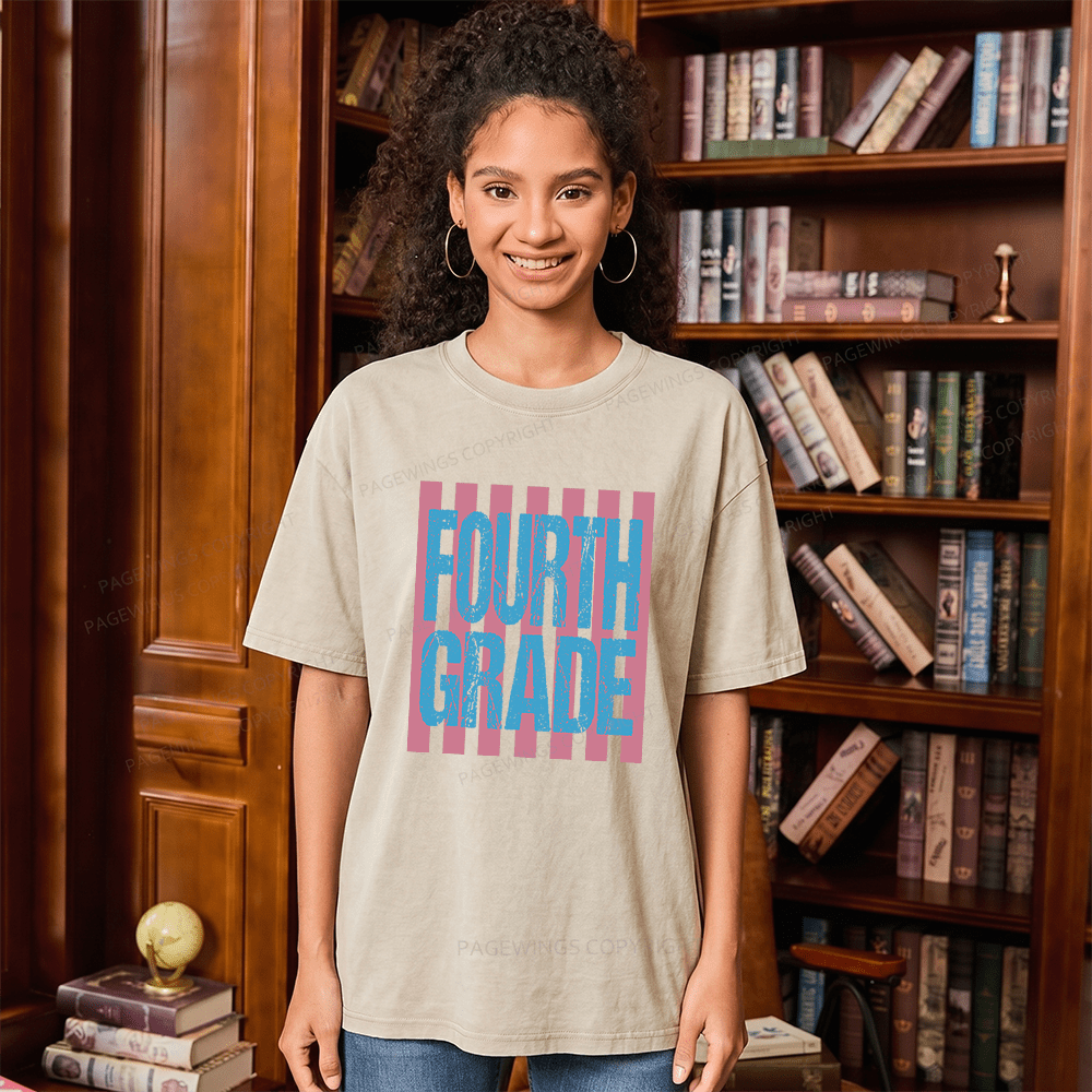 Pagewings Personalized First Day Of School Unisex Washed T-shirt