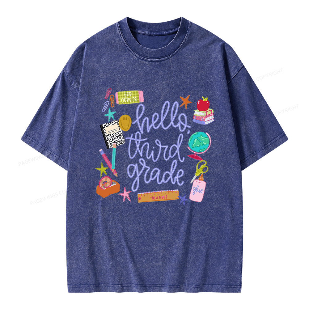 Pagewings Personalized Grade Unisex Washed T-shirt