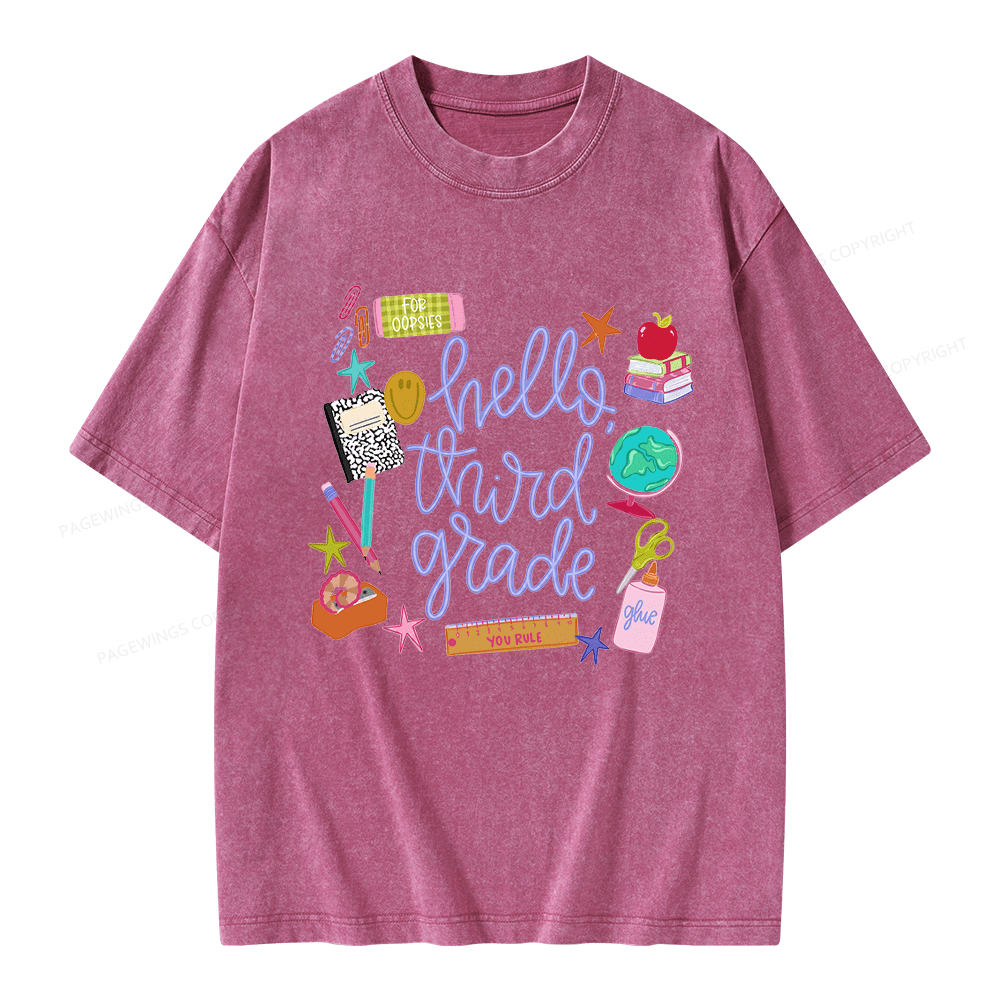 Pagewings Personalized Grade Unisex Washed T-shirt