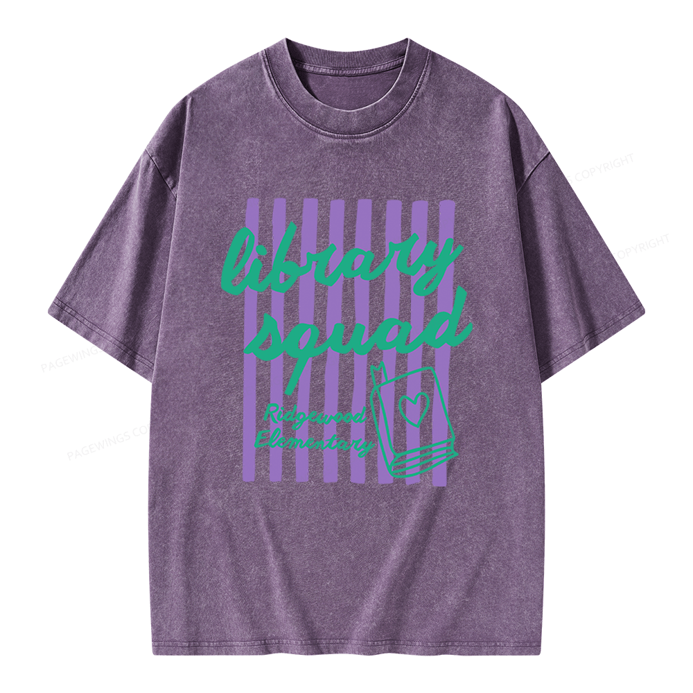 Pagewings Personalized Librarian Unisex Washed T-shirt